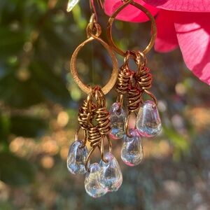 Bronze and Blue Drop Earrings